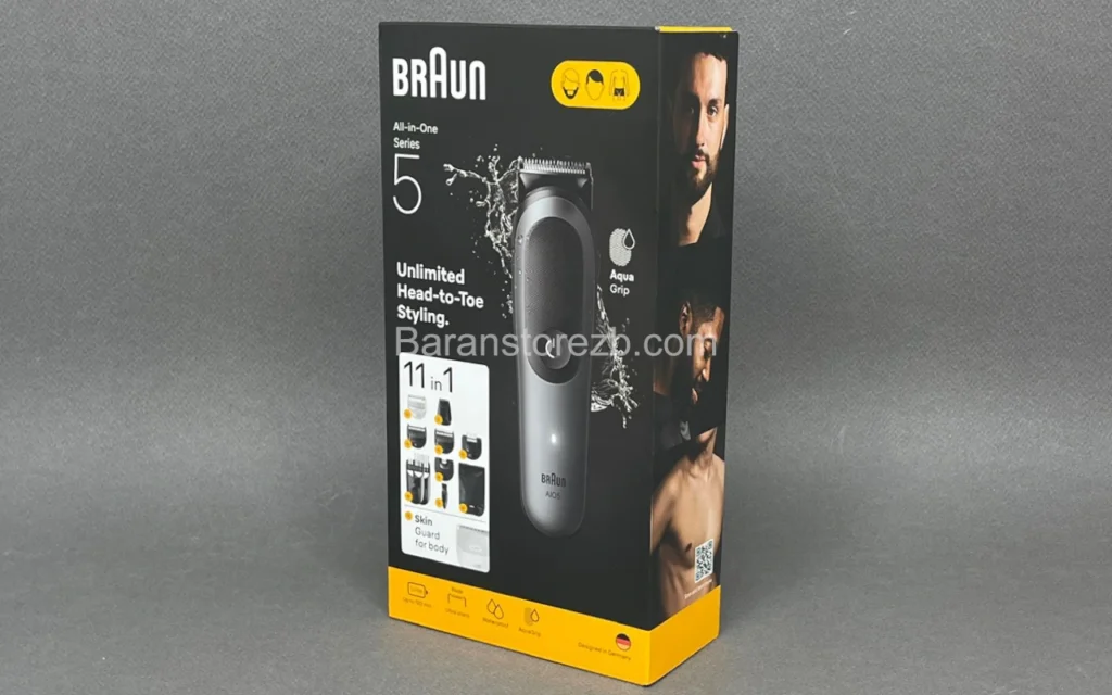 عکس از جعبه ماشین اصلاح براون مدل AIO5560