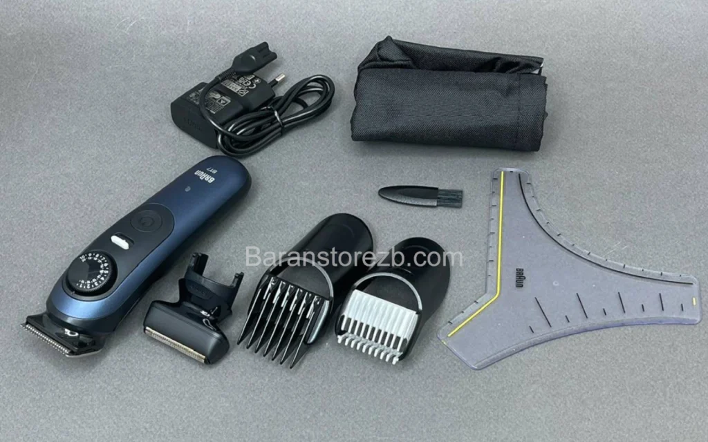 عکس از ماشین اصلاح براون مدل BT7520 با همه وسایل و قطعات همراه آن